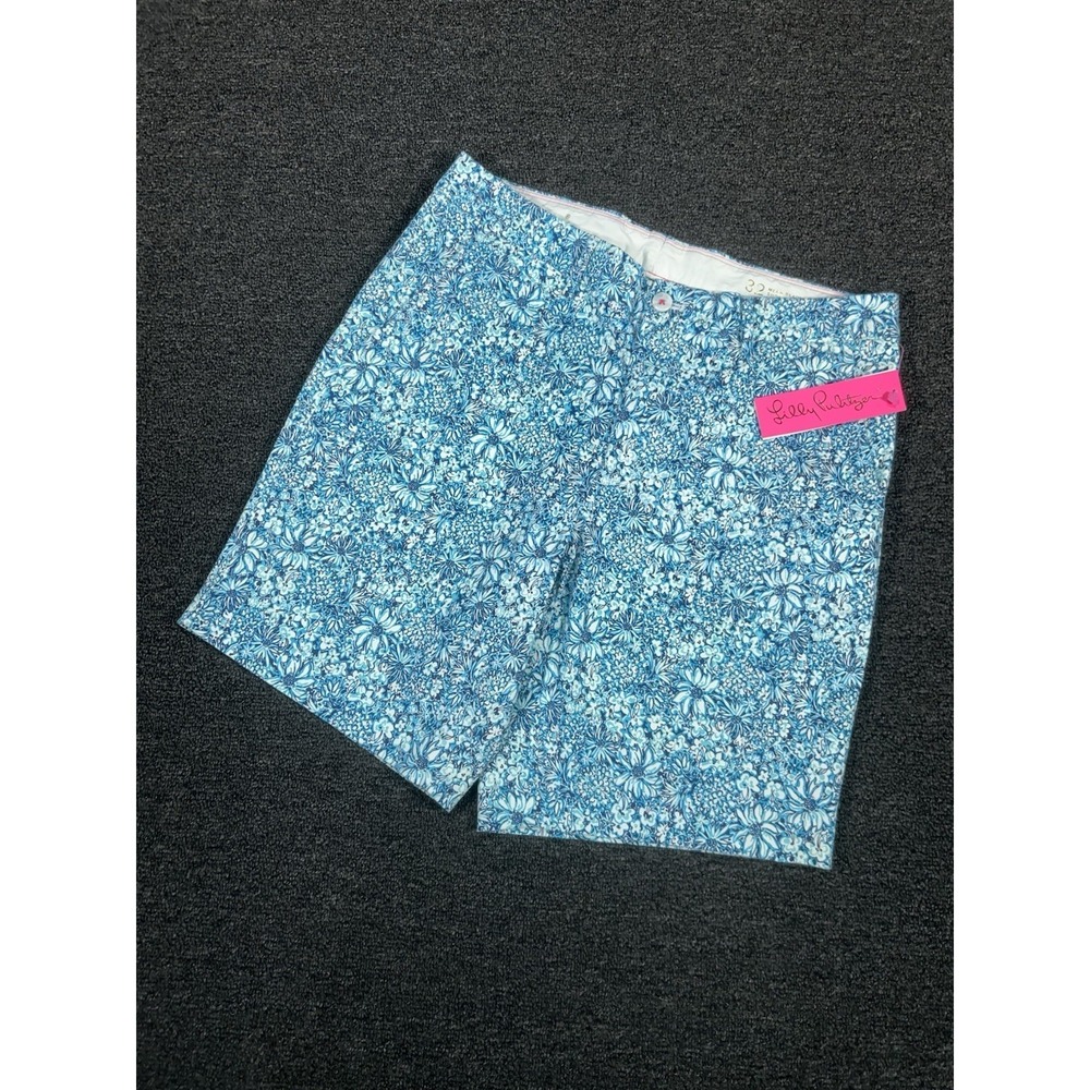 New Lilly Pulitzer Beaumont Shorts Men 32 (Fit 34) Blue Floral Blooming Together